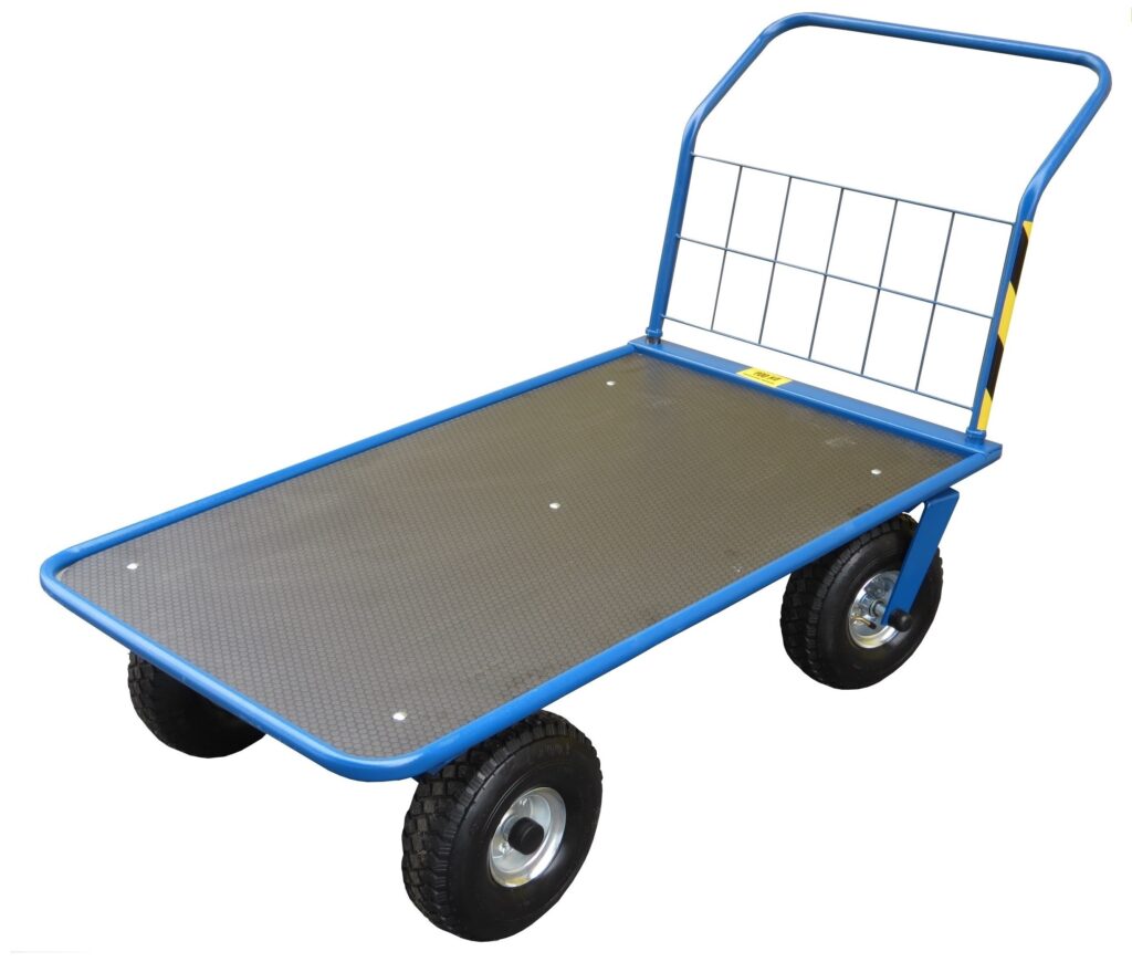 Wózek magazynowy z platformą ze sklejki wodoodpornej, koła 300 mm, Agromech