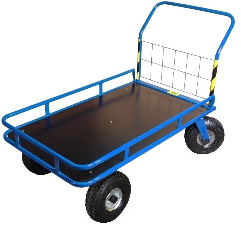 Wózek platformowy z podłogą ze sklejki, koła 300 mm, rurka 15 cm