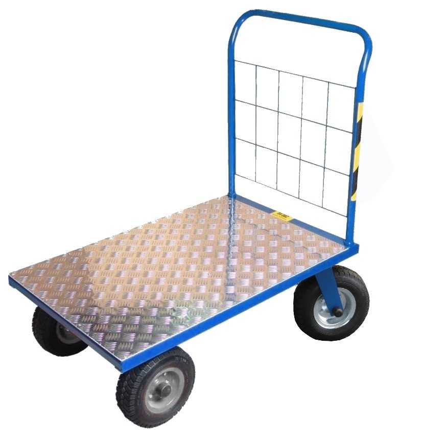 Wózek magazynowy z platformą z blachy aluminiowej, koła 260 mm, Agromech
